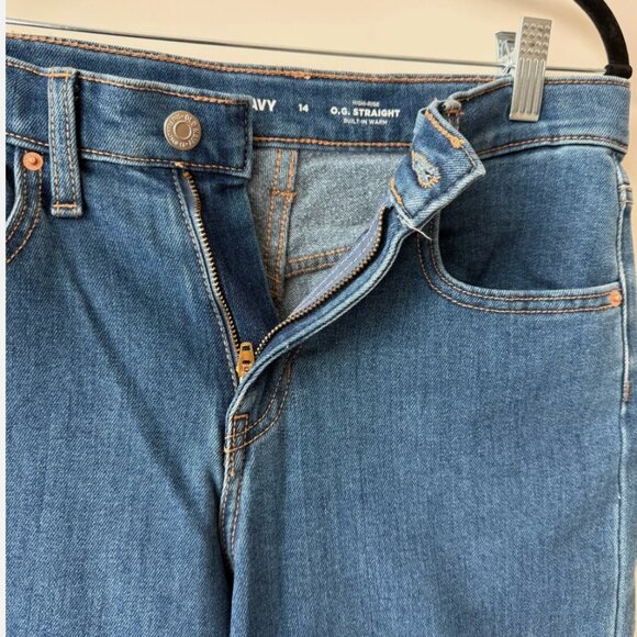 Old Navy Teenager Girl 14-Year-Old Blue Straight-Leg Jeans – Fits Women's S - Picture 3 of 4